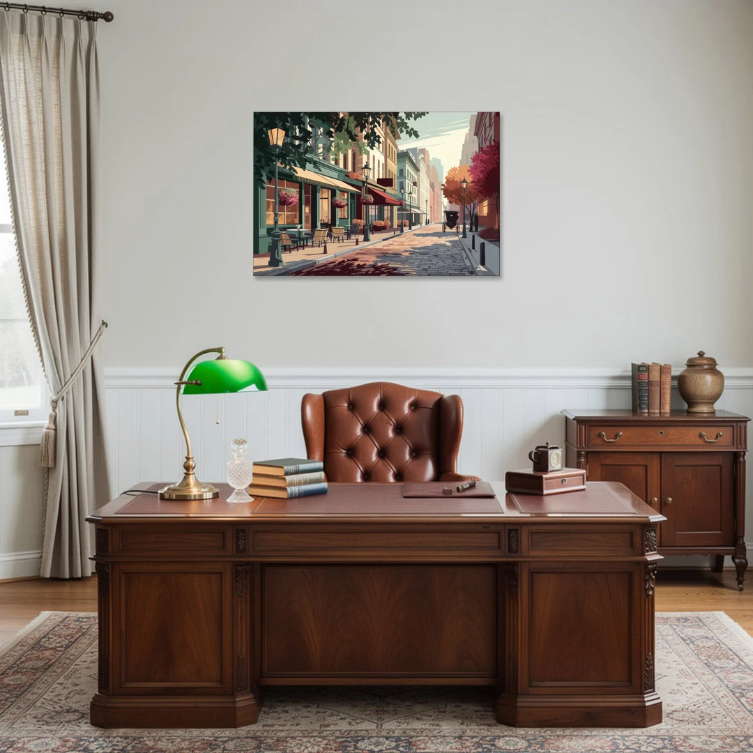 Franklin Vintage Streets - Canvas Wall Art - Office - 36x24