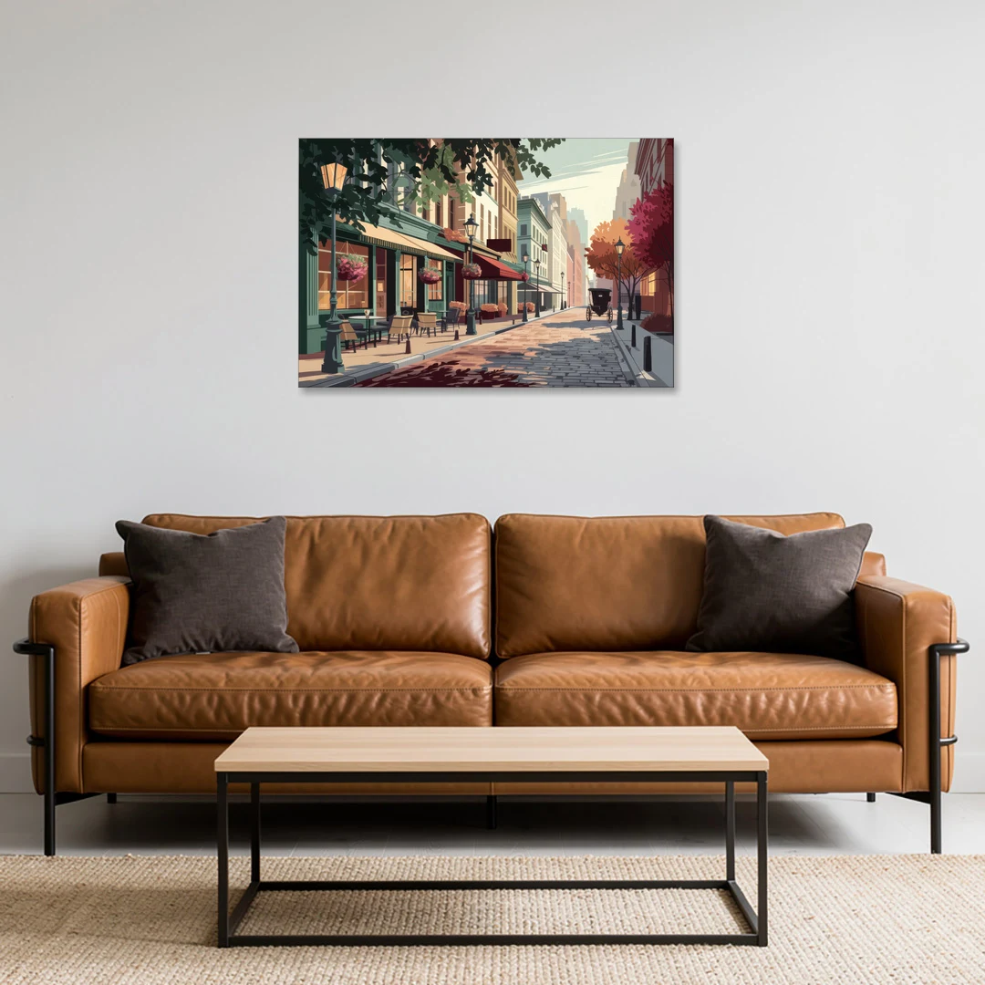 Franklin Vintage Streets - Canvas Wall Art - Sofa - 36x24