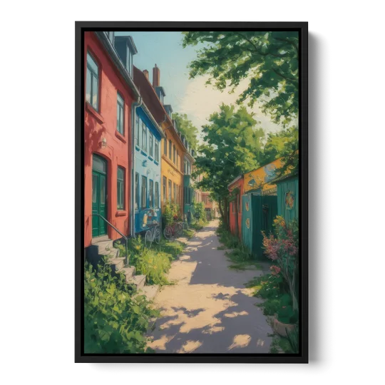 Freetown Christiania - Black Framed Canvas Wall Art - Front