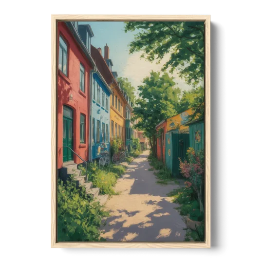 Freetown Christiania - Oak Framed Canvas Wall Art - Front