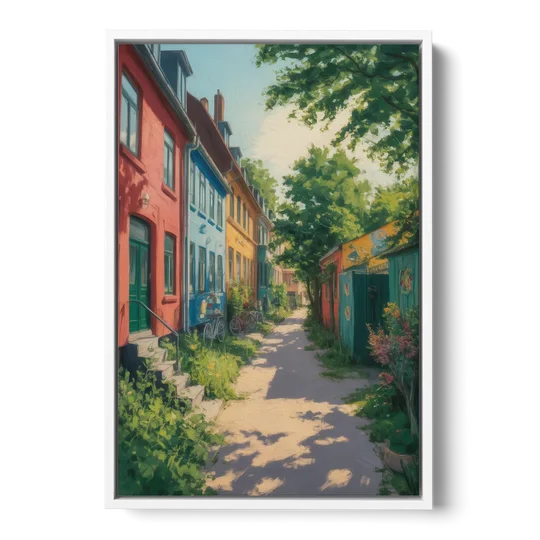 Freetown Christiania - White Framed Canvas Wall Art - Front