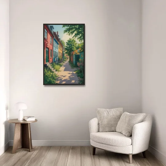 Freetown Christiania - Black Framed Canvas Wall Art - Sofa - 24x36
