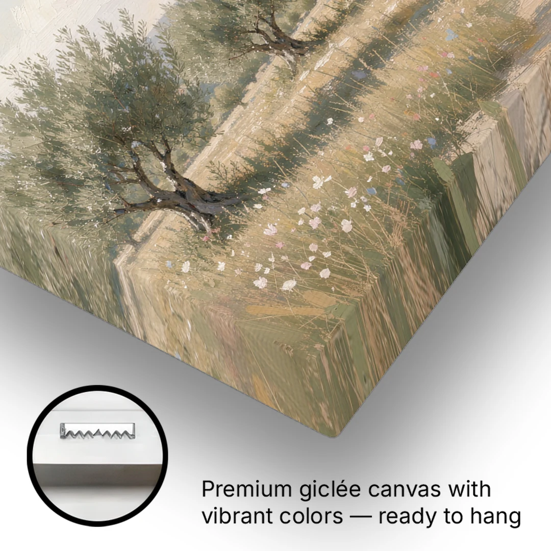 French Country Wall Art of a Provençal Farmhouse - Canvas Wall Art - Gallery Wrap Corner