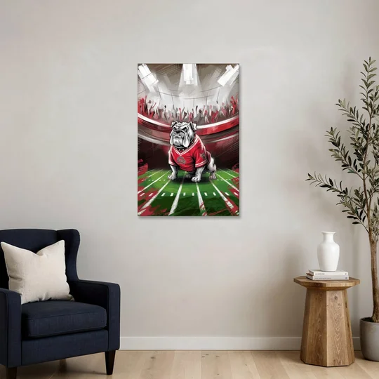 Fresno Bulldogs Game Day - Canvas Wall Art - Sofa - 24x36