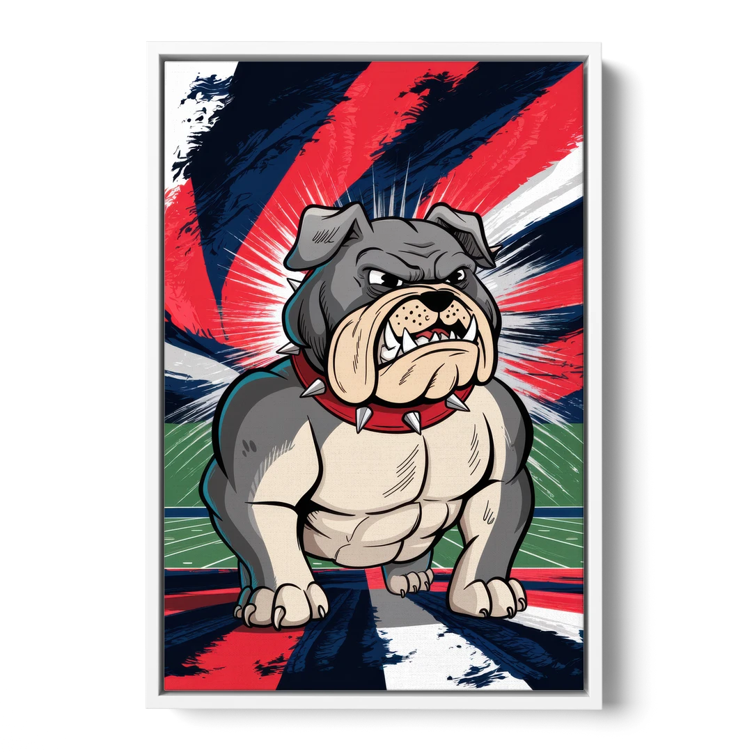Fresno State Bulldogs Pride - White Framed Canvas Wall Art - Front