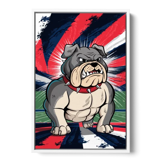 Fresno State Bulldogs Pride - White Framed Canvas Wall Art - Front