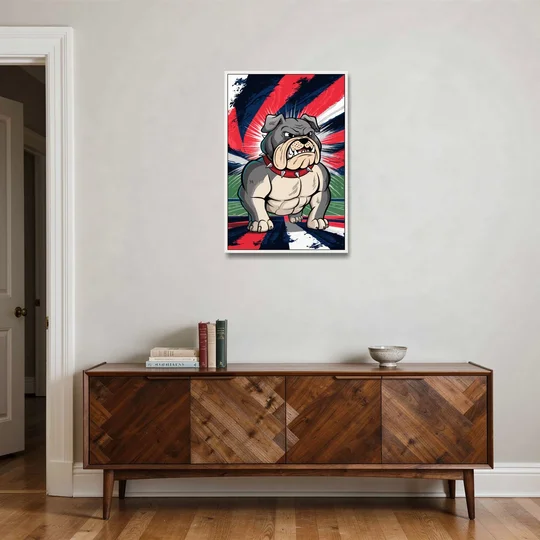 Fresno State Bulldogs Pride - White Framed Canvas Wall Art - Coffee Table - 24x36