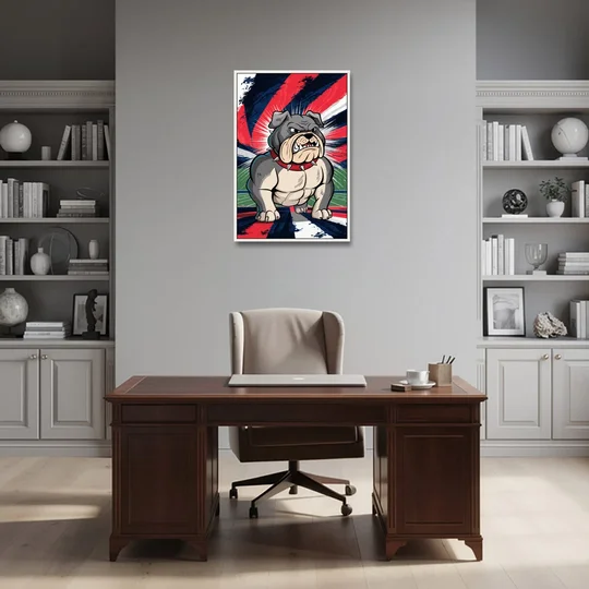 Fresno State Bulldogs Pride - White Framed Canvas Wall Art - Office - 24x36