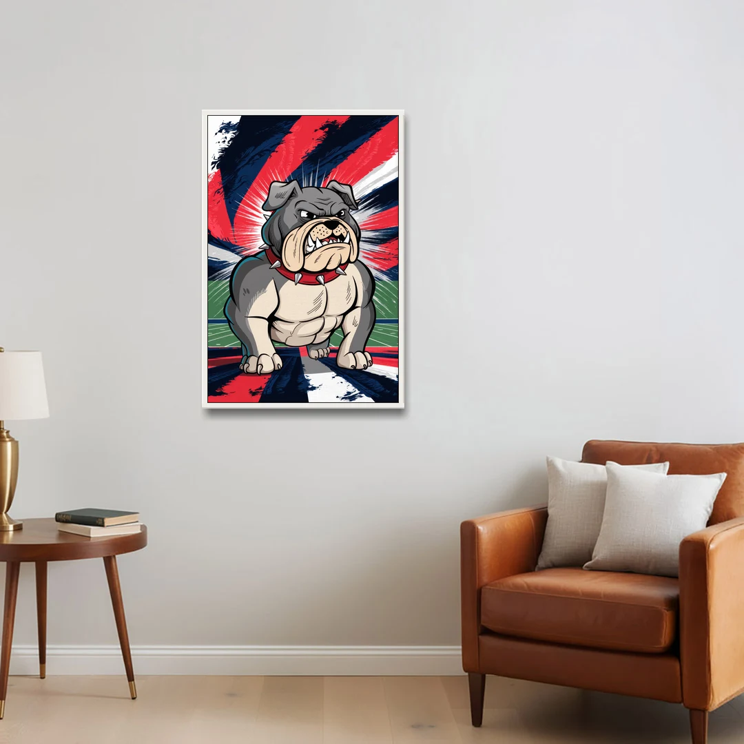 Fresno State Bulldogs Pride - White Framed Canvas Wall Art - Sofa - 24x36