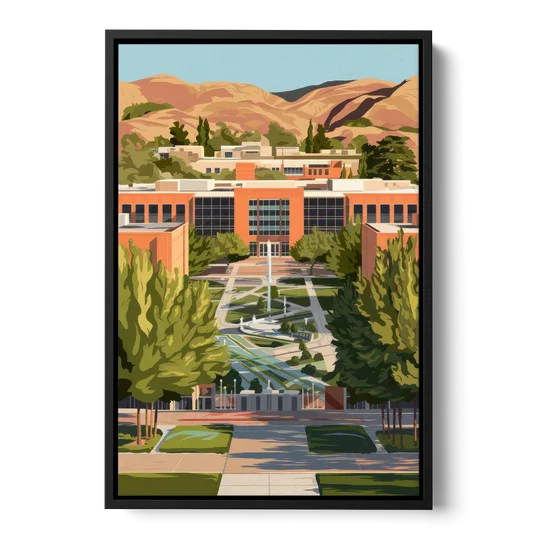 Fresno State Campus Vibes - Black Framed Canvas Wall Art - Front