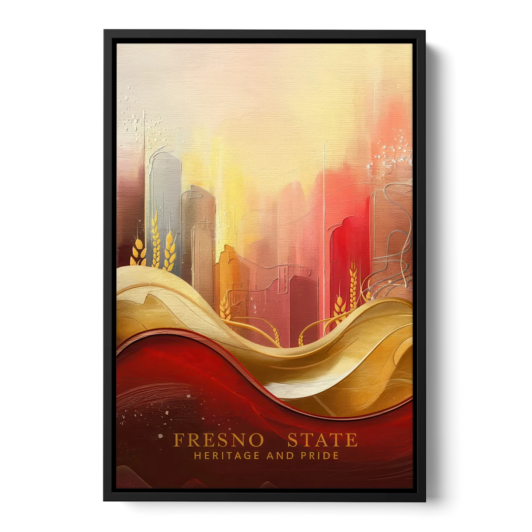 Fresno State Heritage and Pride - Black Framed Canvas Wall Art - Front