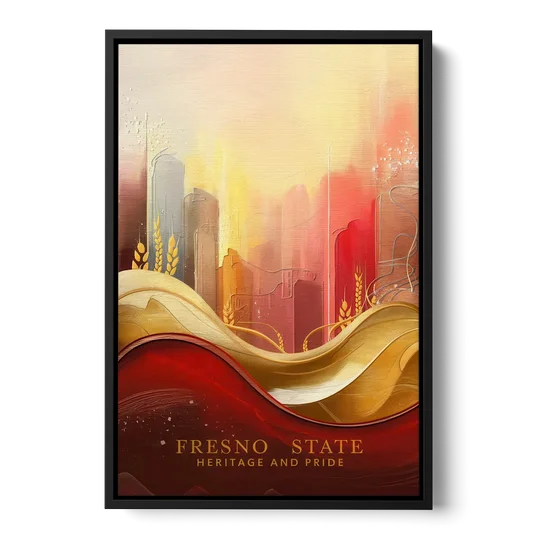 Fresno State Heritage and Pride - Black Framed Canvas Wall Art - Front