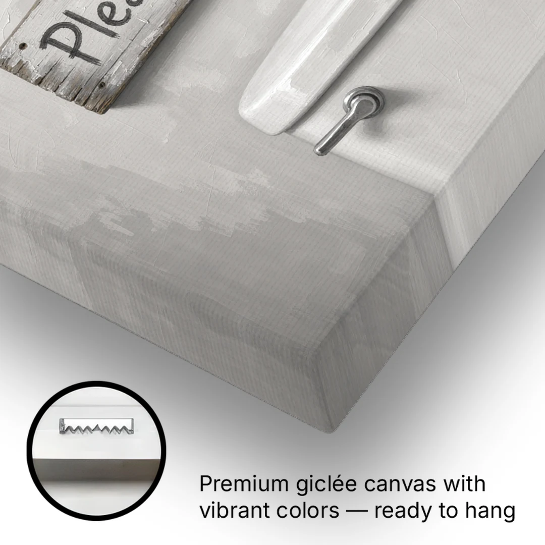 Funny Bathroom Wall Decor Please Jiggle the Handle - Canvas Wall Art - Gallery Wrap Corner