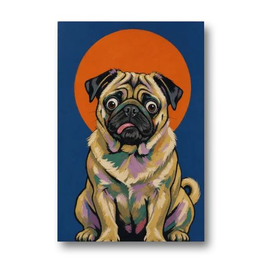 Funny Dog Canvas Art of a Confused Pug - Canvas Wall Art - Front