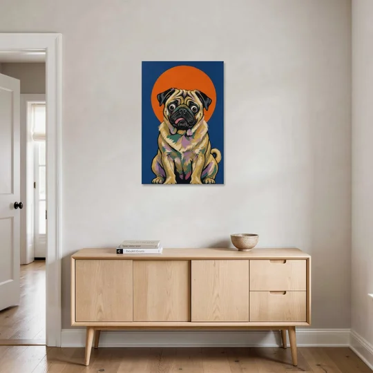 Funny Dog Canvas Art of a Confused Pug - Canvas Wall Art - Coffee Table - 24x36