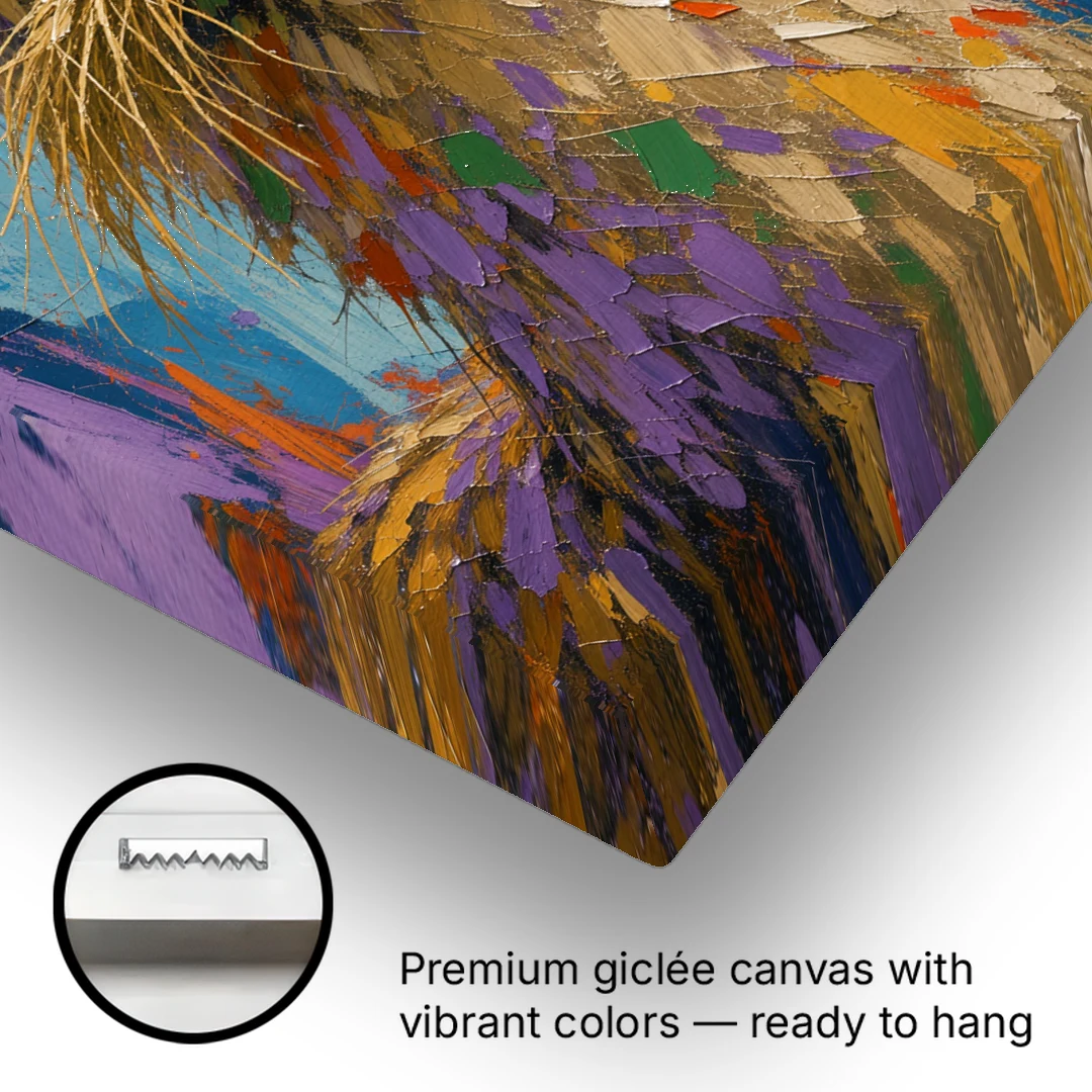 Funny Wall Decor Llama With a Hay Moustache - Canvas Wall Art - Gallery Wrap Corner