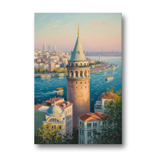 Galata Tower View - Canvas Wall Art - Front