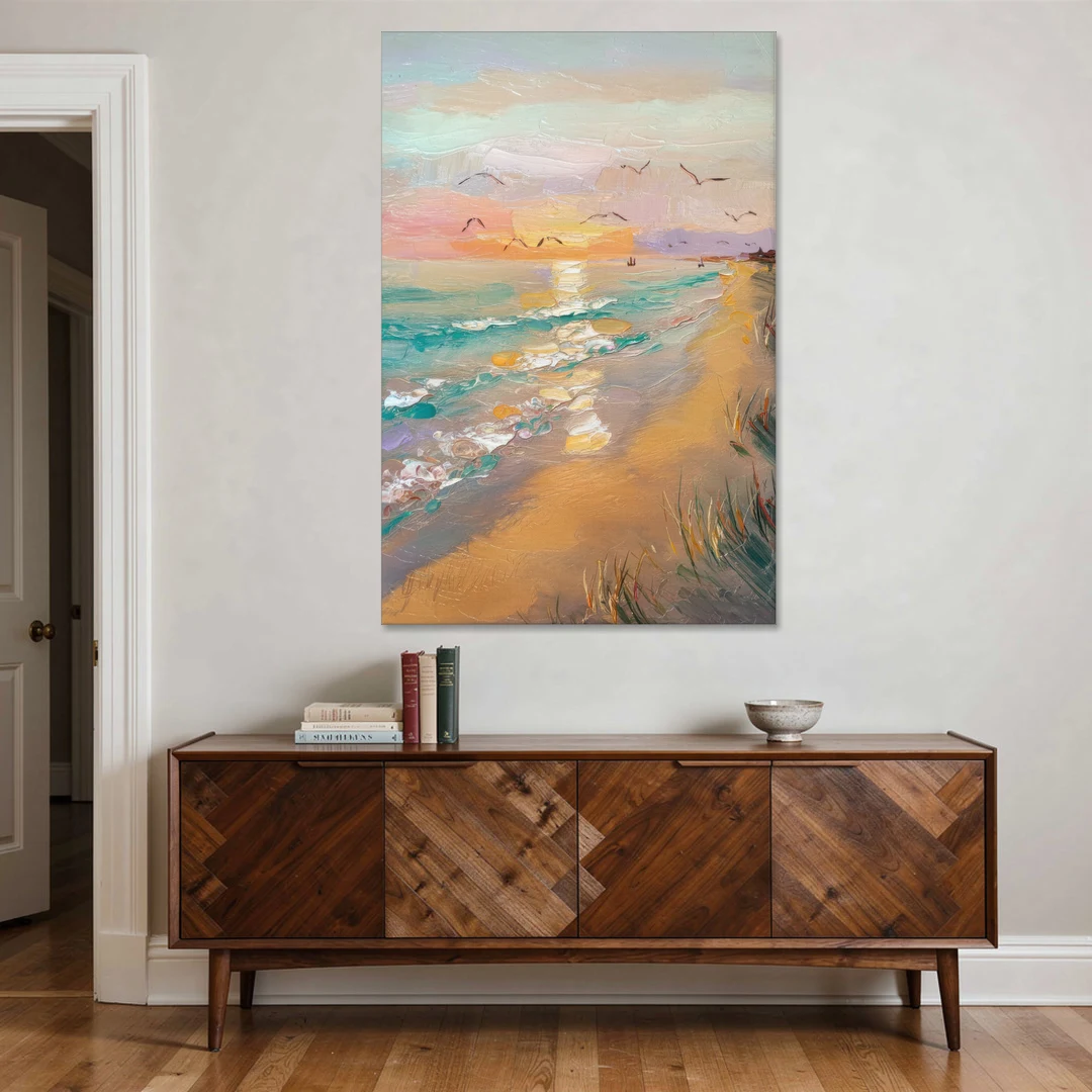 Galveston Beach Sunrise - Canvas Wall Art - Coffee Table - 40x60