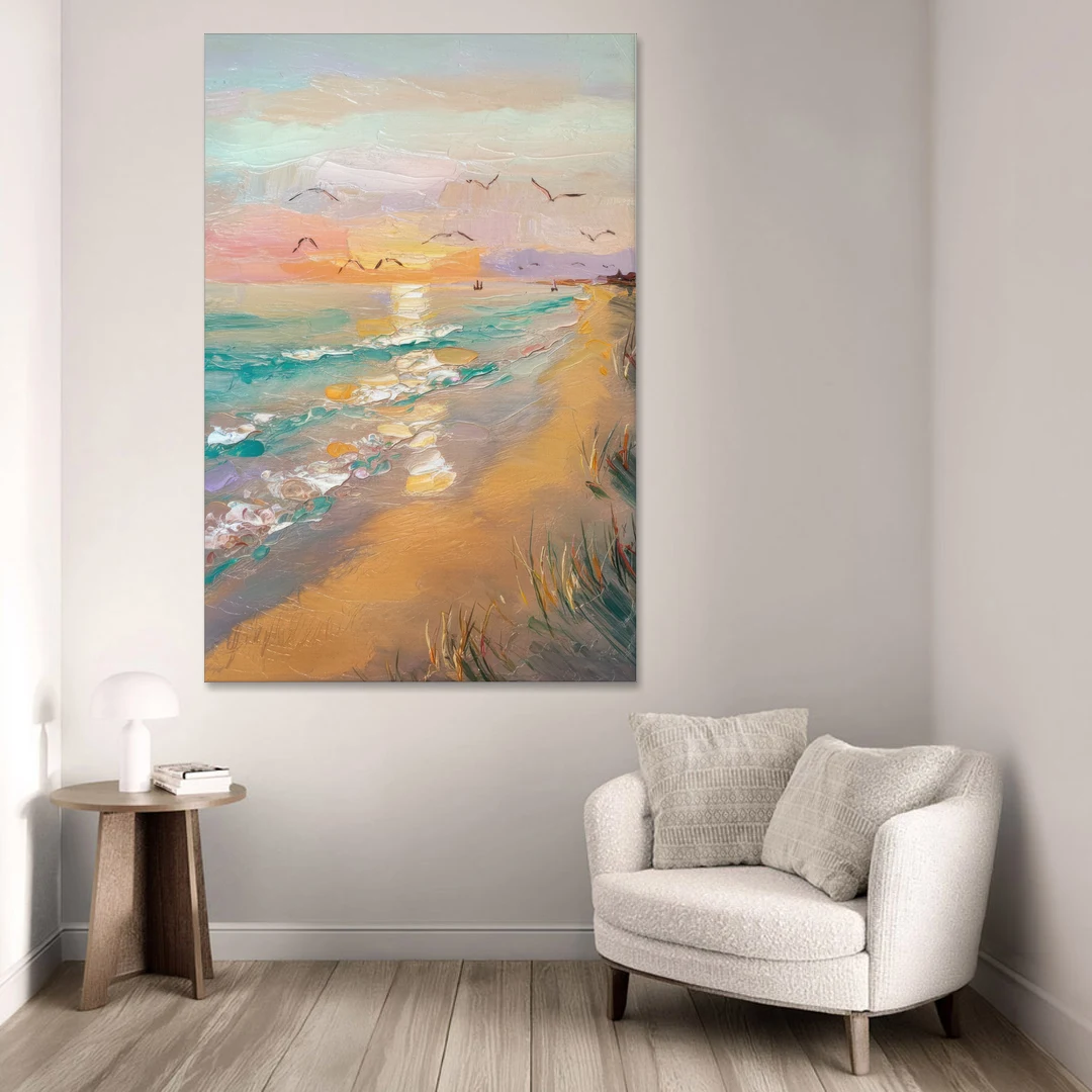 Galveston Beach Sunrise - Canvas Wall Art - Sofa - 40x60