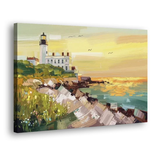 Galveston Lighthouse View - Canvas Wall Art - Side