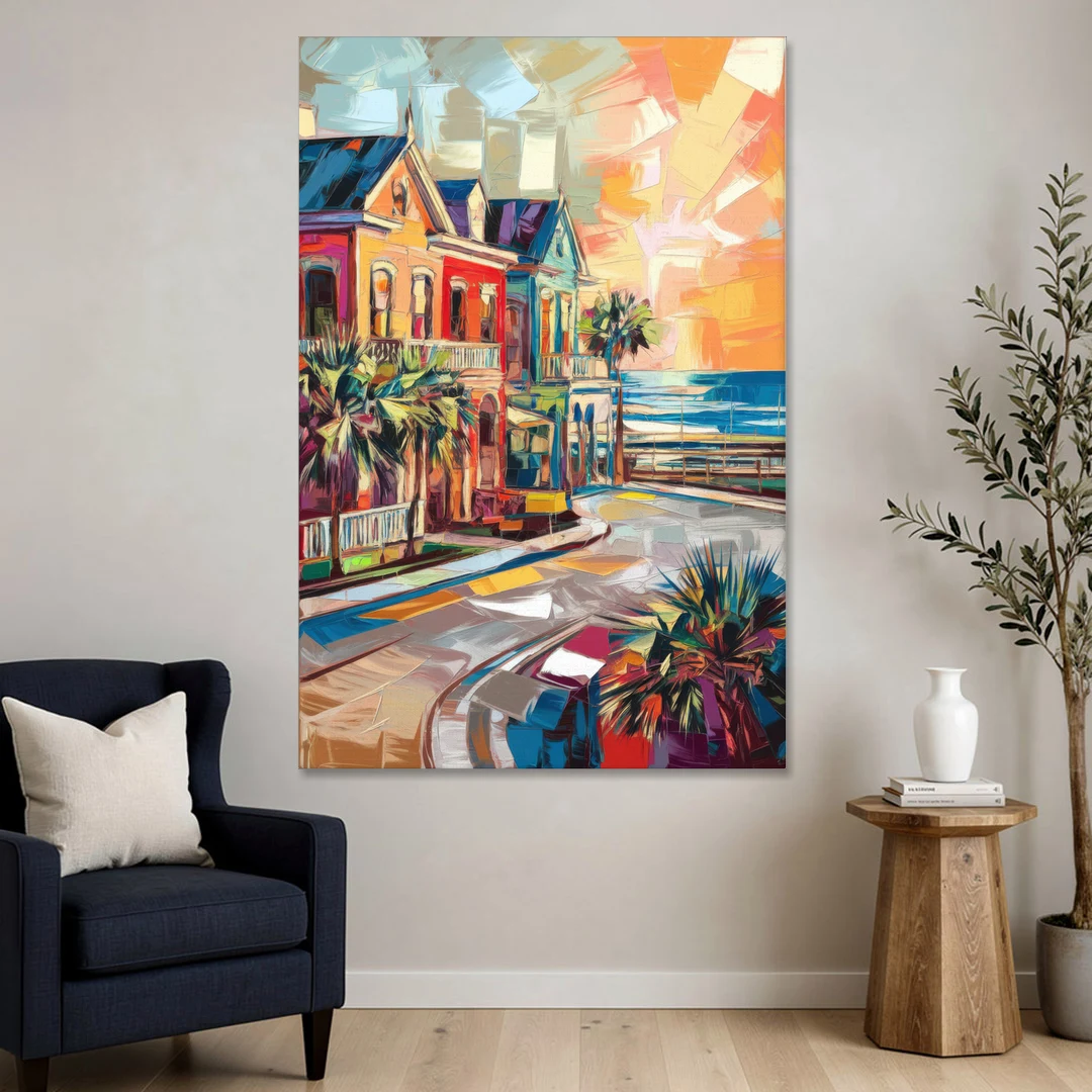 Galveston Texas Pride - Canvas Wall Art - Sofa - 40x60