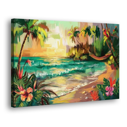 Galveston Tropical Paradise - Canvas Wall Art - Side