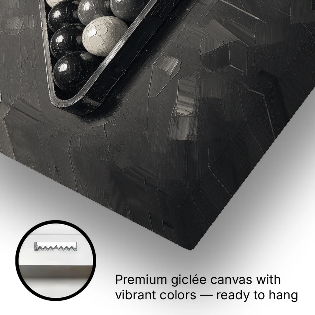 Game Room Wall Art with Racked Balls and Stout - Canvas Wall Art - Gallery Wrap Corner
