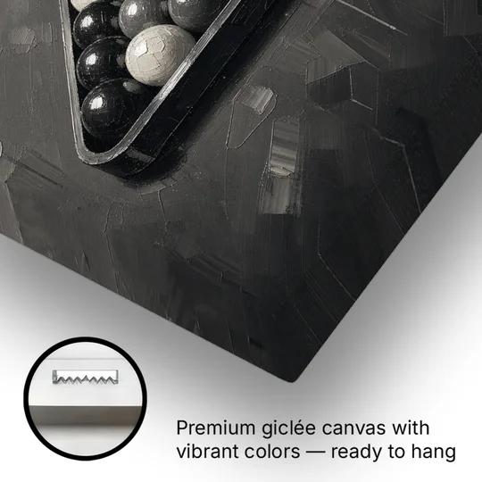Game Room Wall Art with Racked Balls and Stout - Canvas Wall Art - Gallery Wrap Corner