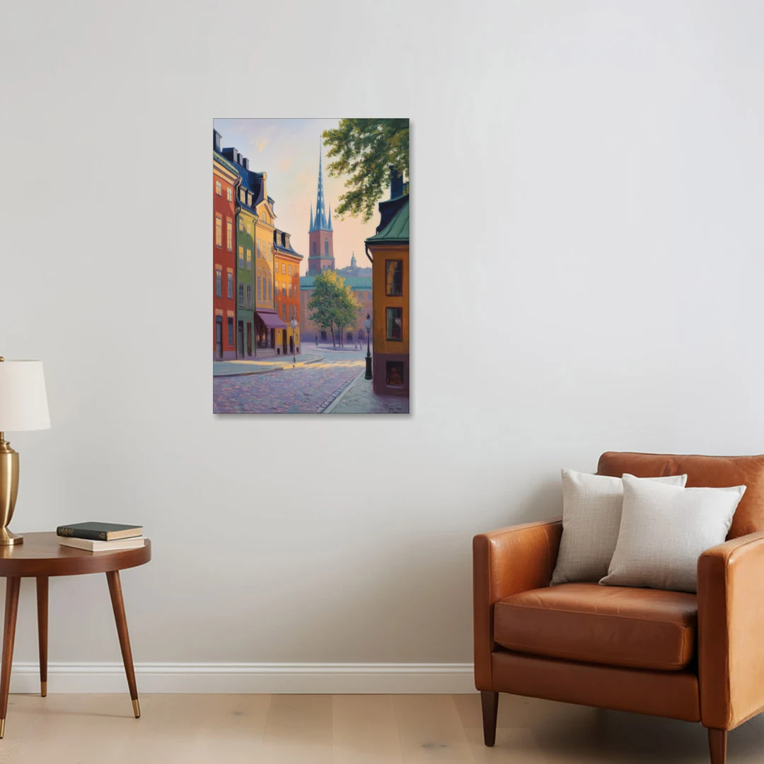 Gamla Stan Charm - Canvas Wall Art - Sofa - 24x36