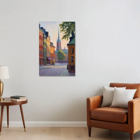 Gamla Stan Charm - Canvas Wall Art - Sofa - 24x36