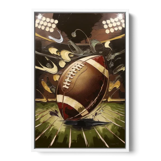 Garland Football Spirit - White Framed Canvas Wall Art - Front
