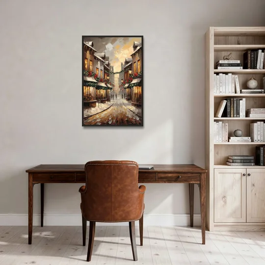Garland Historic Downtown - Black Framed Canvas Wall Art - Office - 24x36