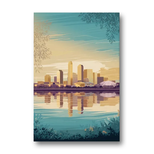 Garland Skyline Reflection - Canvas Wall Art - Front
