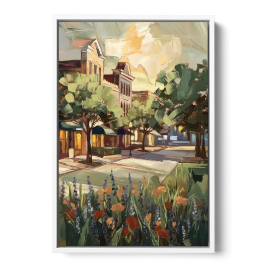 Garland Texas Pride - White Framed Canvas Wall Art - Front