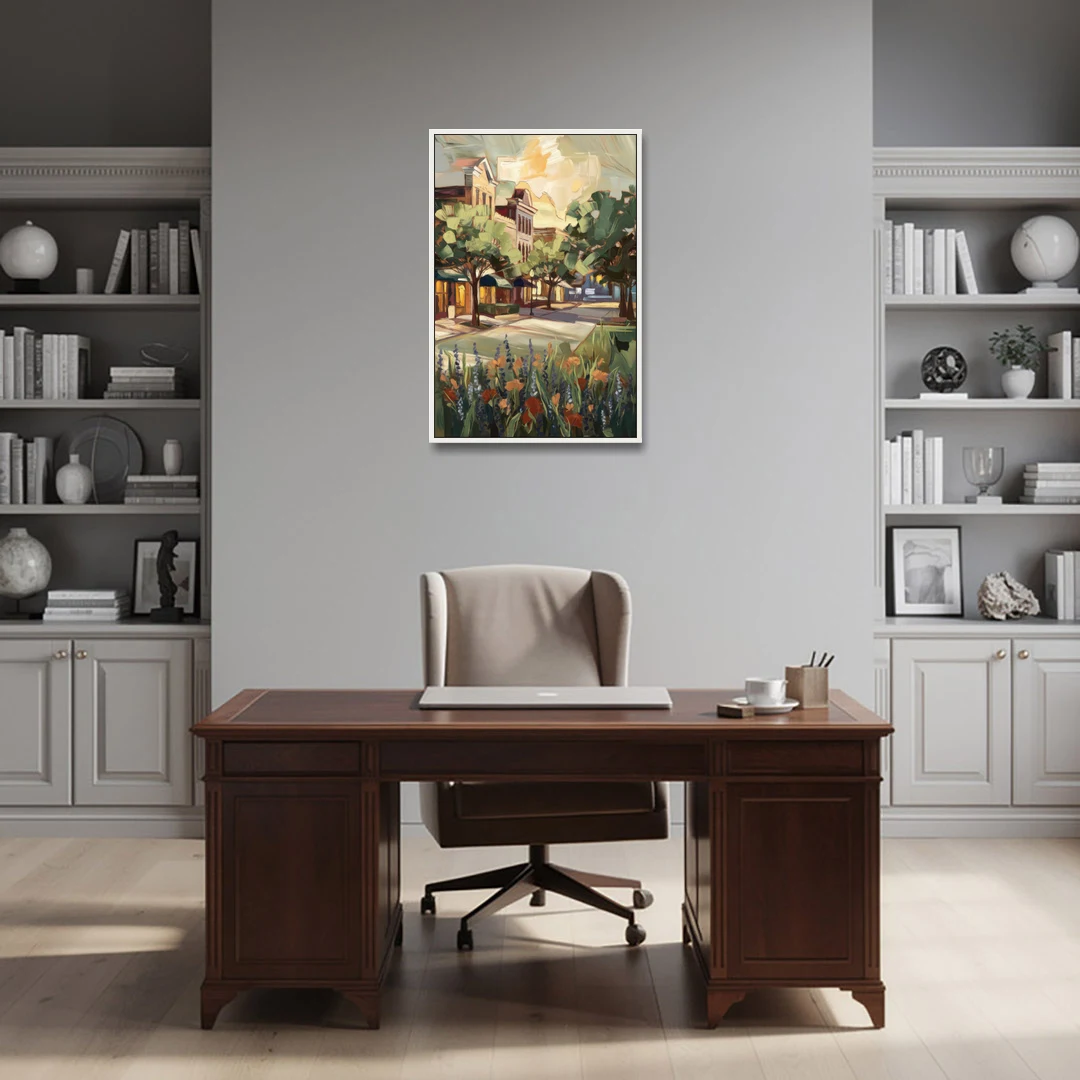 Garland Texas Pride - White Framed Canvas Wall Art - Office - 24x36