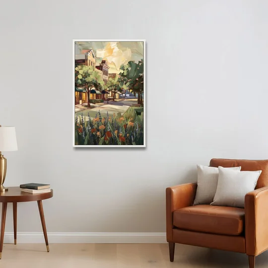 Garland Texas Pride - White Framed Canvas Wall Art - Sofa - 24x36
