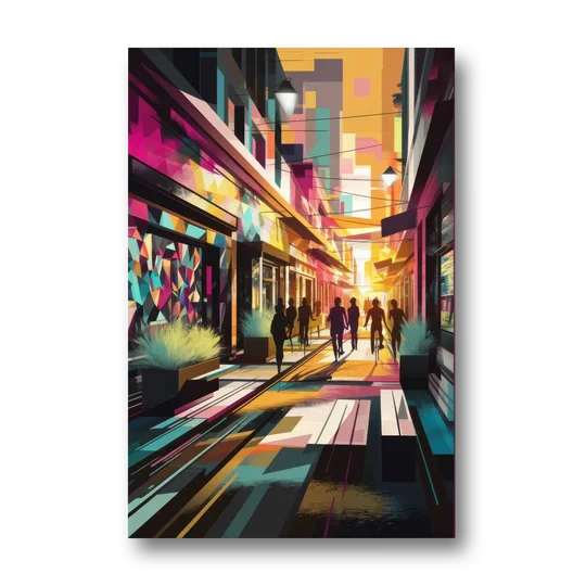 Garland Vibrant Streets - Canvas Wall Art - Front