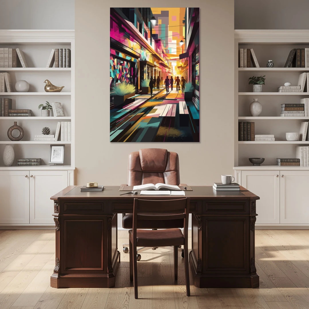 Garland Vibrant Streets - Canvas Wall Art - Office - 40x60