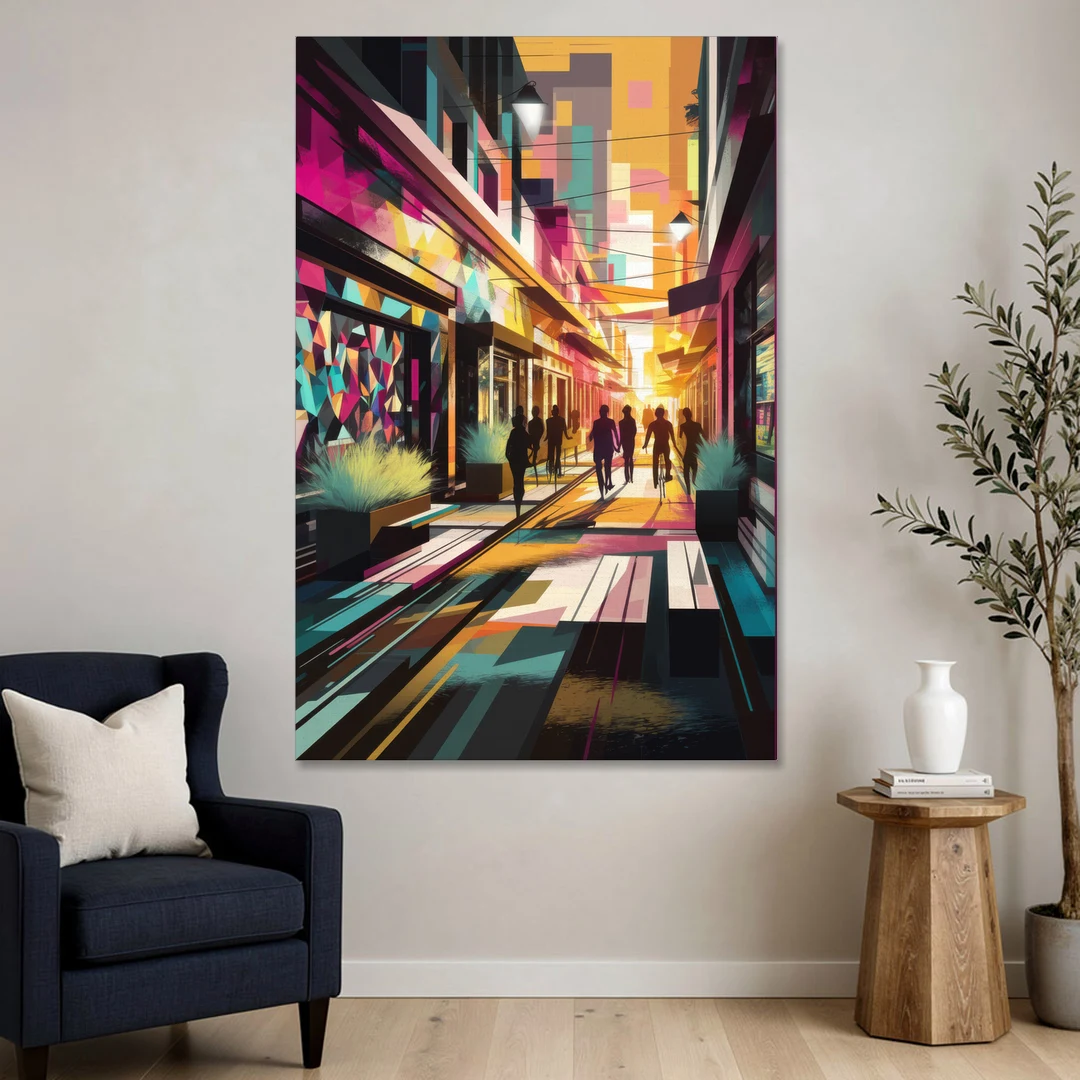 Garland Vibrant Streets - Canvas Wall Art - Sofa - 40x60