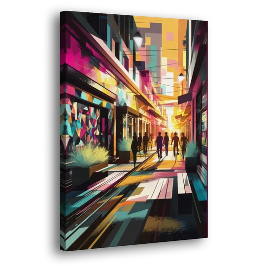 Garland Vibrant Streets - Canvas Wall Art - Side