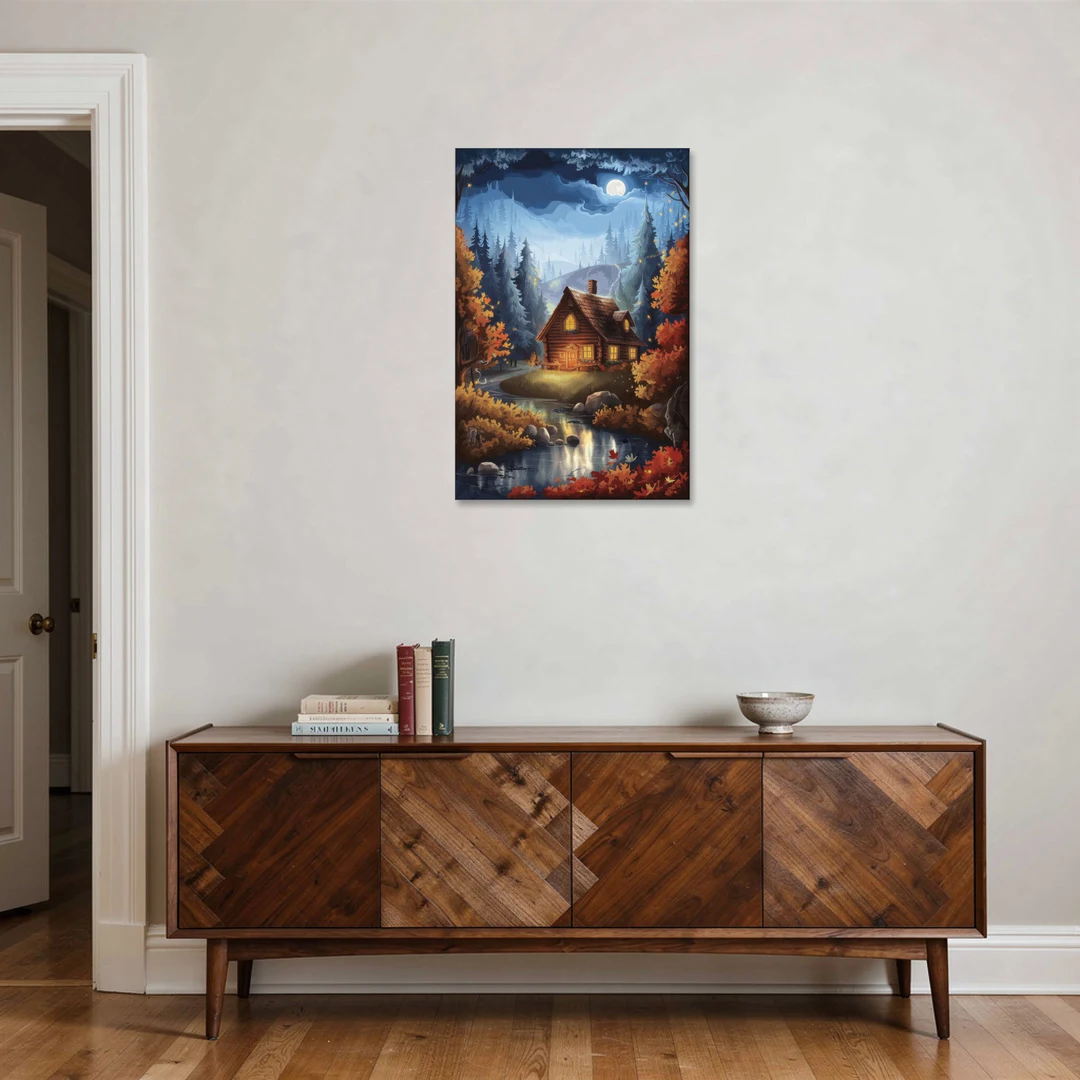 Gatlinburg Cabin in the Woods - Canvas Wall Art - Coffee Table - 24x36