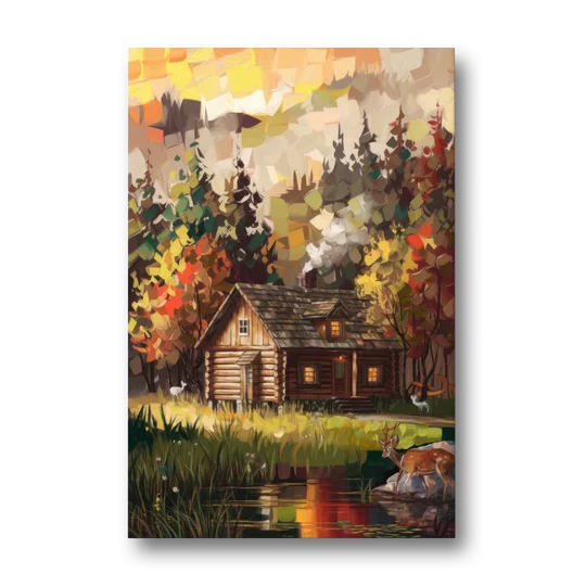 Gatlinburg Cabin in the Woods Rustic - Canvas Wall Art - Front