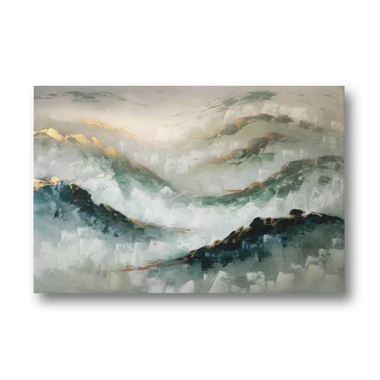 Gatlinburg Misty Mountain Gray Landscape - Canvas Wall Art - Front