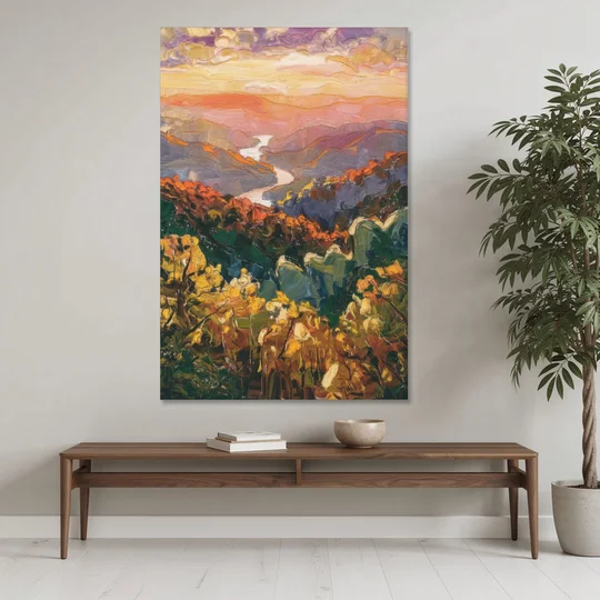 Gatlinburg Scenic Smoky Mountains - Canvas Wall Art - Coffee Table - 40x60