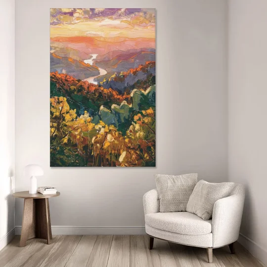 Gatlinburg Scenic Smoky Mountains - Canvas Wall Art - Sofa - 40x60