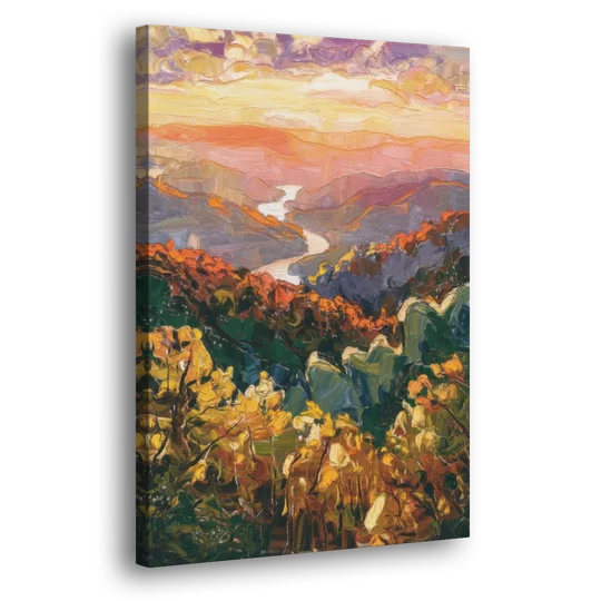Gatlinburg Scenic Smoky Mountains - Canvas Wall Art - Side