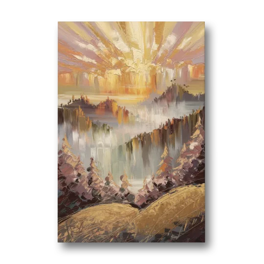 Gatlinburg Sunrise Over Mountains - Canvas Wall Art - Front