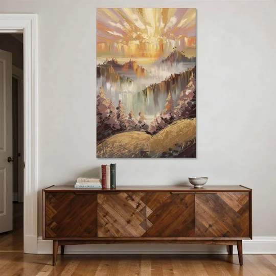 Gatlinburg Sunrise Over Mountains - Canvas Wall Art - Coffee Table - 40x60