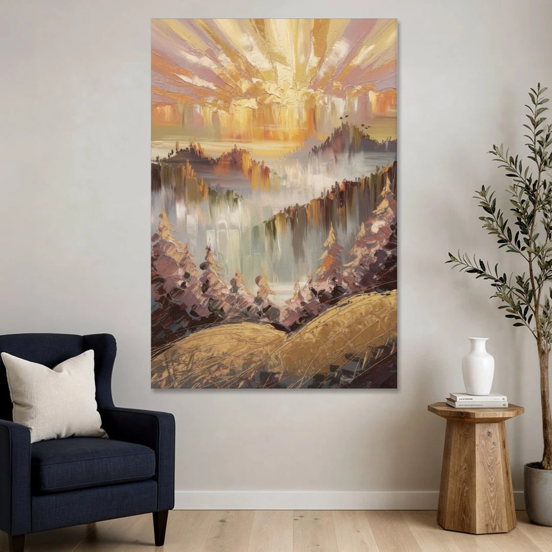 Gatlinburg Sunrise Over Mountains - Canvas Wall Art - Sofa - 40x60
