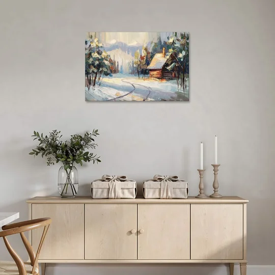 Gatlinburg Winter Wonderland - Canvas Wall Art - Coffee Table - 36x24